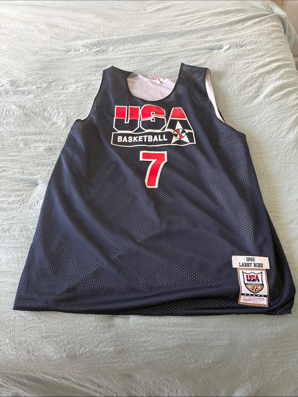 Mitchell & Ness Navy USA Basketball #7 Jersey